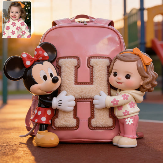 Magic Friends - Personalized Mouse Changeable Leather Patch Backpack
