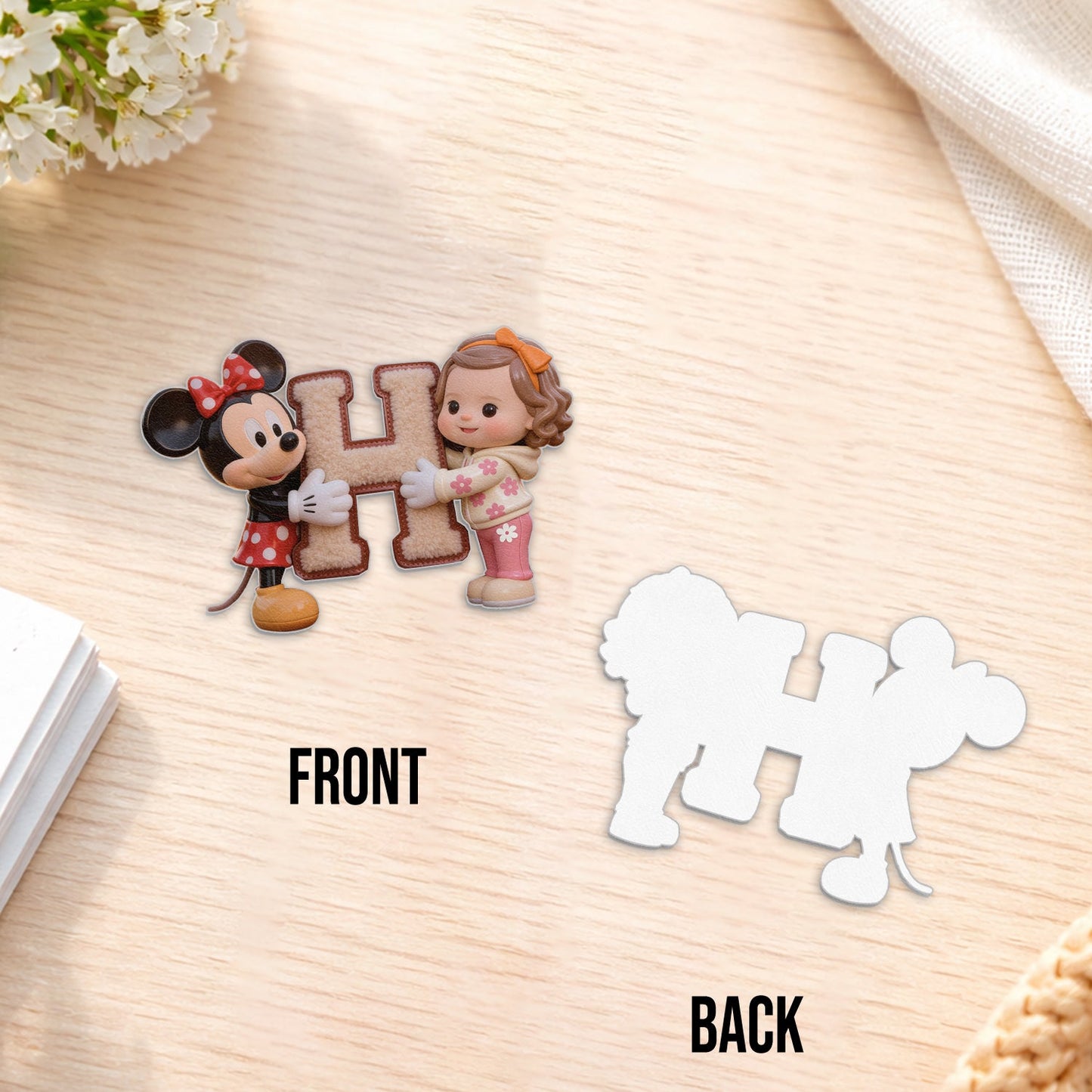 Magic Friends - Personalized Mouse Changeable Leather Patch Backpack