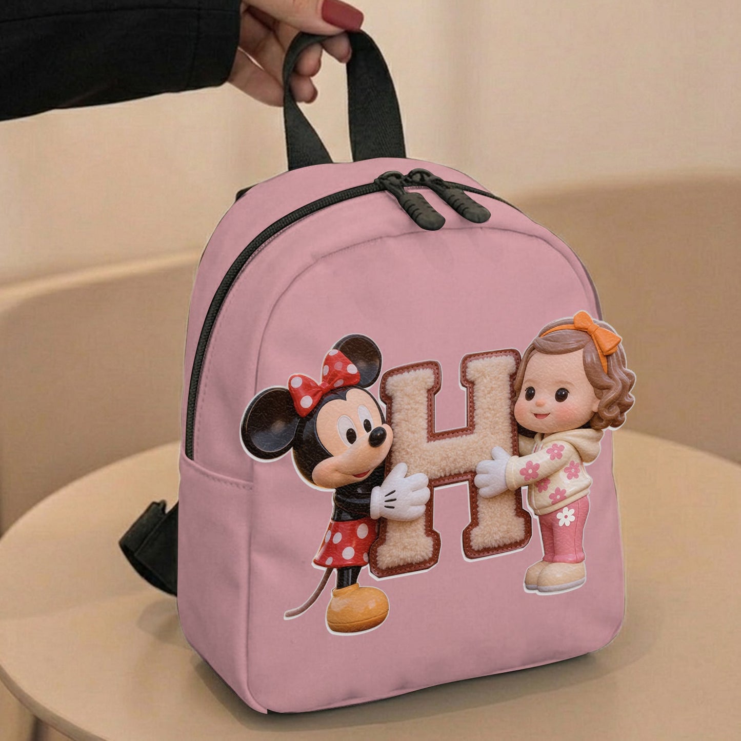 Magic Friends - Personalized Mouse Changeable Leather Patch Backpack