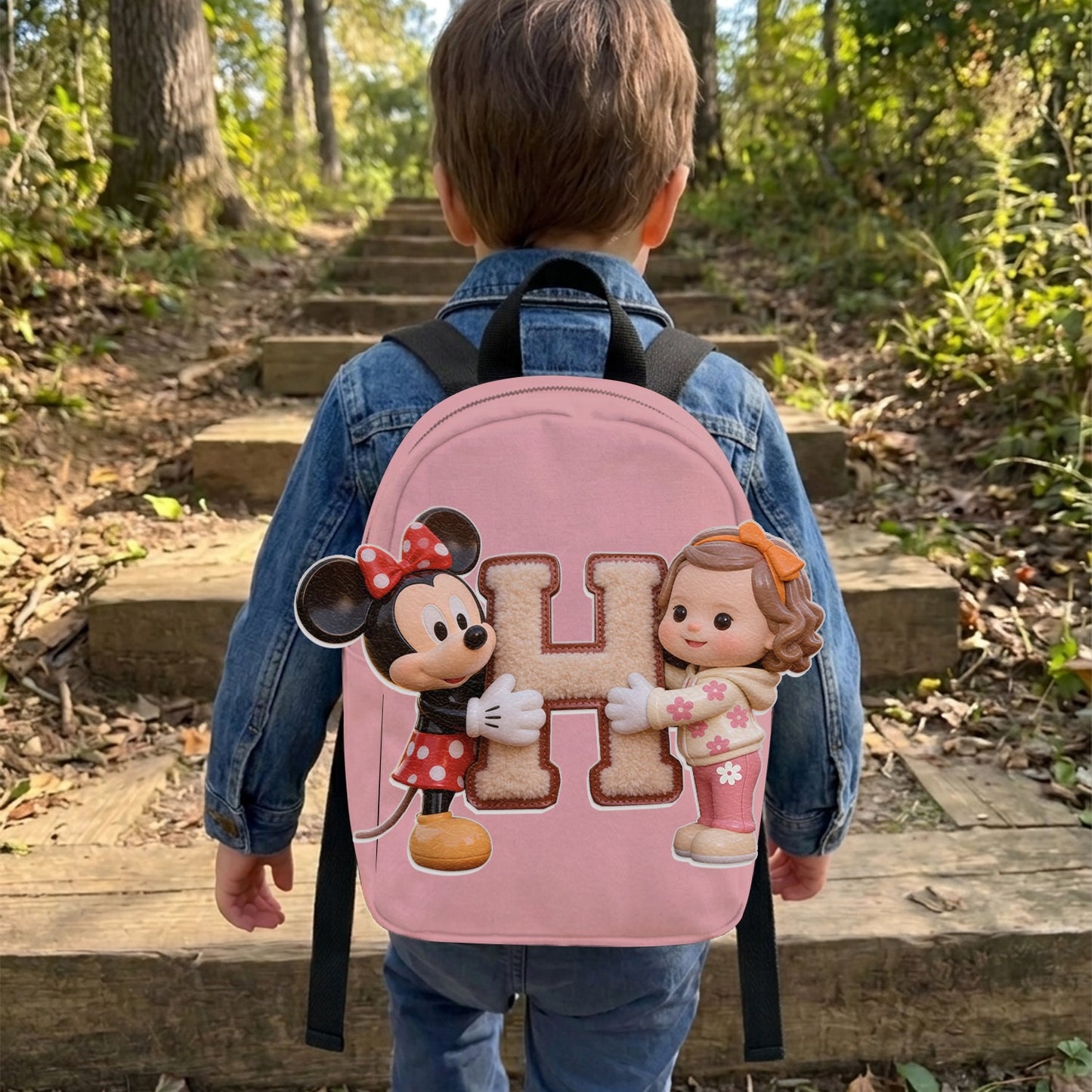 Magic Friends - Personalized Mouse Changeable Leather Patch Backpack