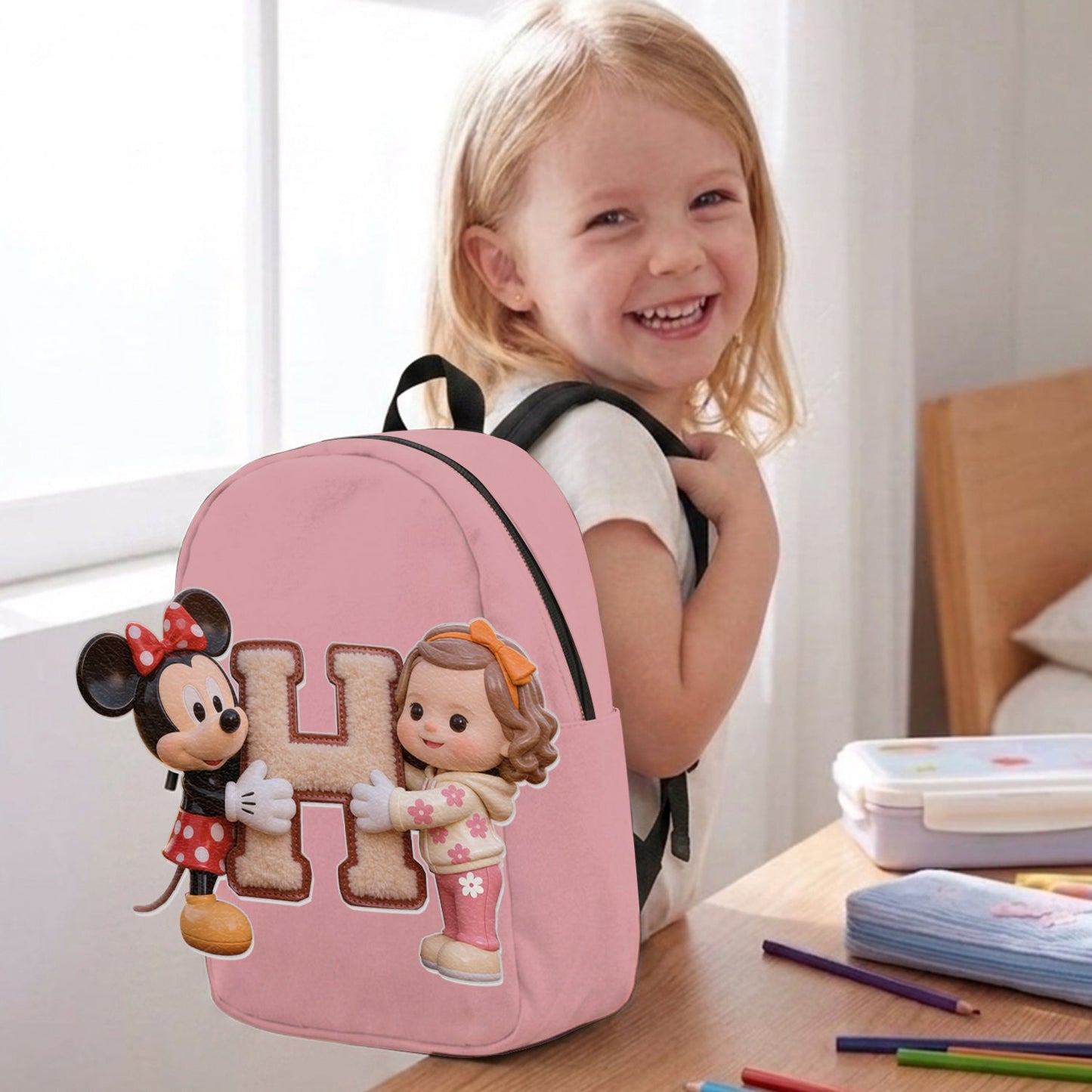 Magic Friends - Personalized Mouse Changeable Leather Patch Backpack
