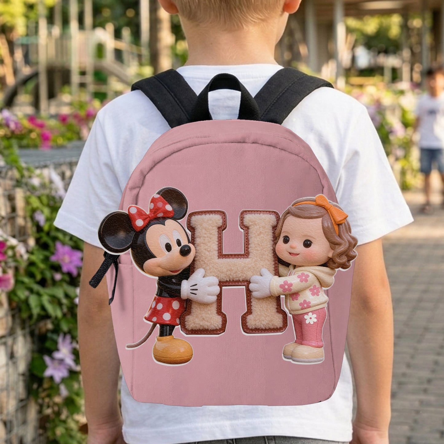 Magic Friends - Personalized Mouse Changeable Leather Patch Backpack