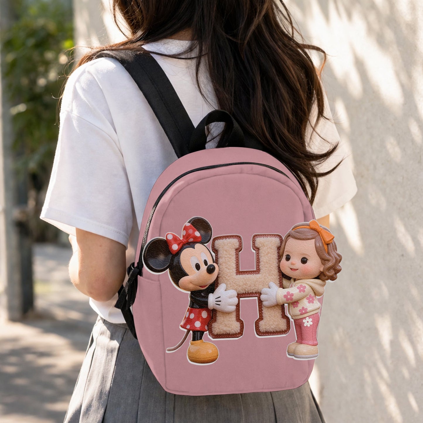 Magic Friends - Personalized Mouse Changeable Leather Patch Backpack