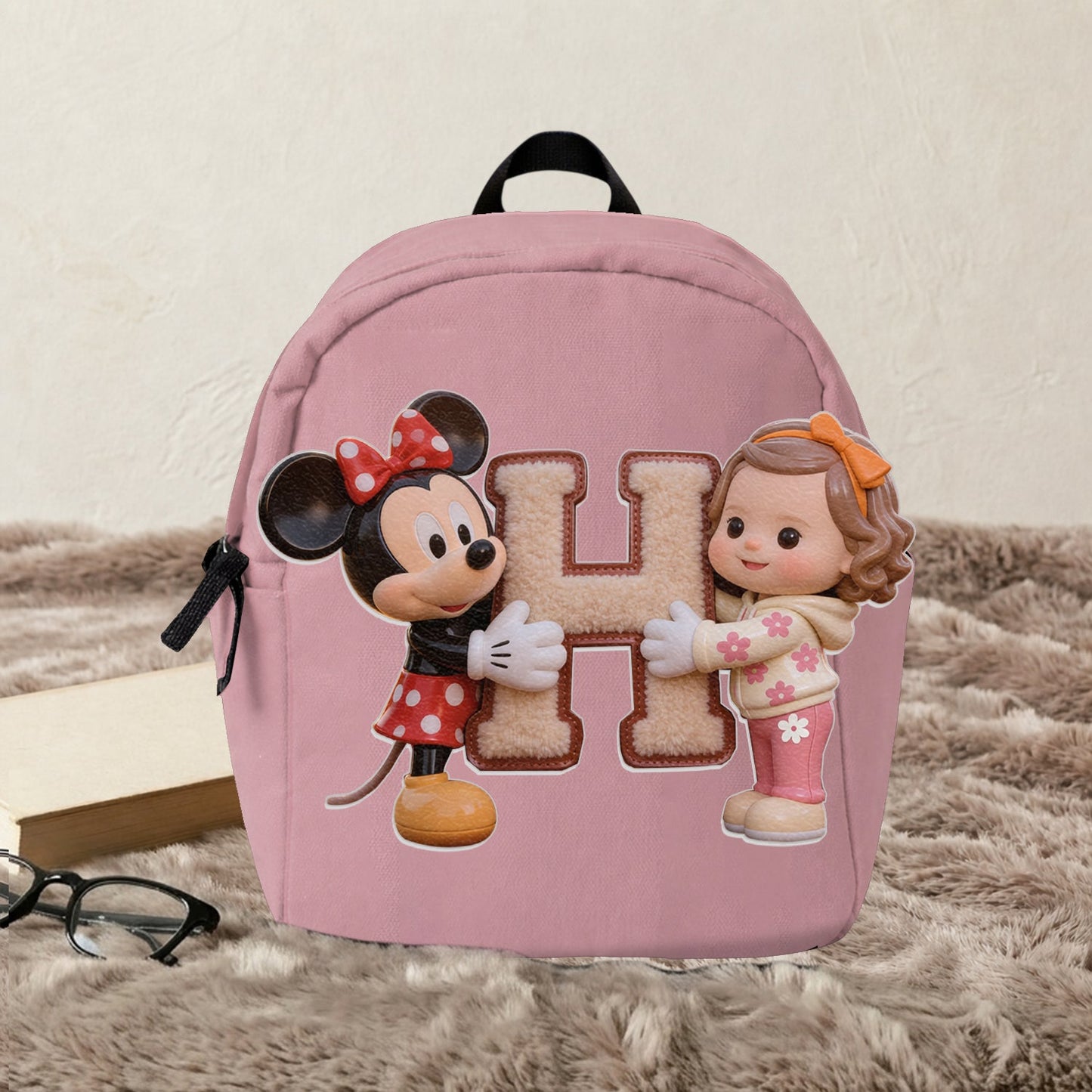 Magic Friends - Personalized Mouse Changeable Leather Patch Backpack