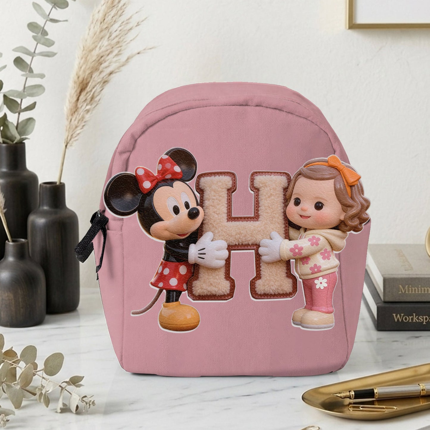 Magic Friends - Personalized Mouse Changeable Leather Patch Backpack