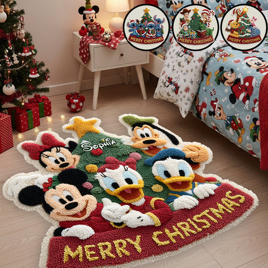 Merry Christmas - Personalized Mouse Non-Slip Tufted Rug