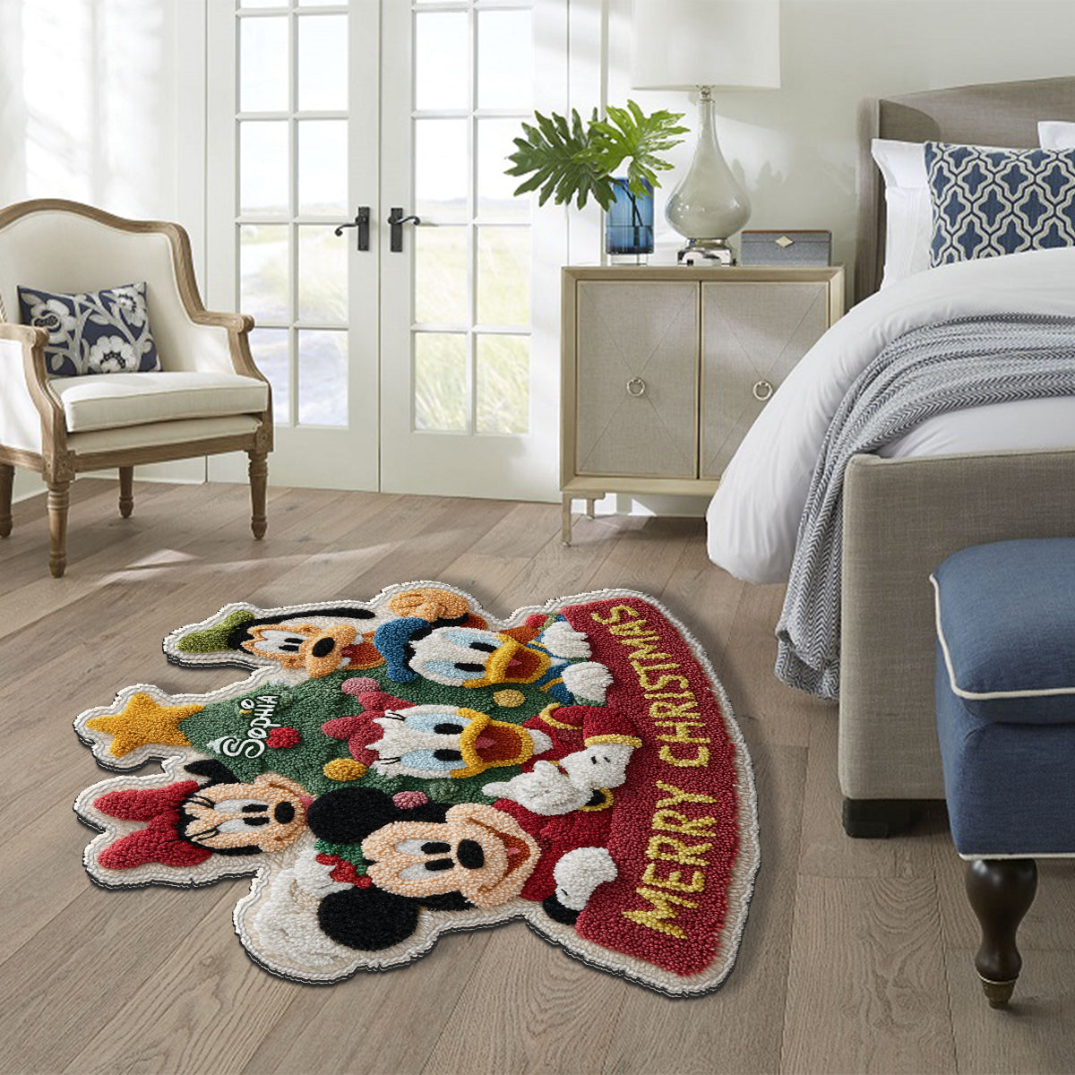 Merry Christmas - Personalized Mouse Non-Slip Tufted Rug