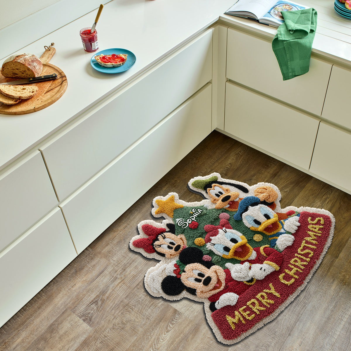 Merry Christmas - Personalized Mouse Non-Slip Tufted Rug