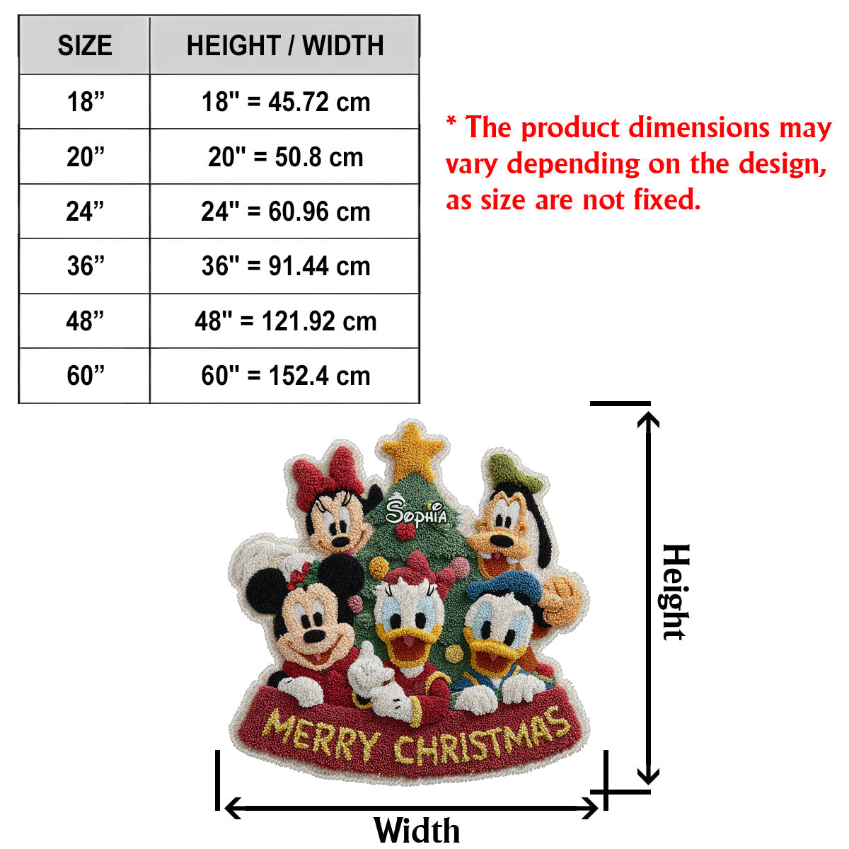 Merry Christmas - Personalized Mouse Non-Slip Tufted Rug