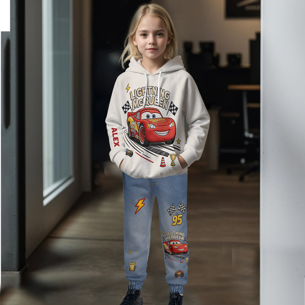 Little Racer Adventure - Personalized Racing Lover Kid Hoodie & Kid Jogger Sweatpants