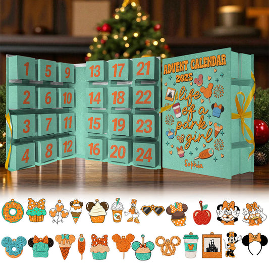 Life Of A Park Girl - Personalized Mouse Folded Advent Calendar With Ornaments