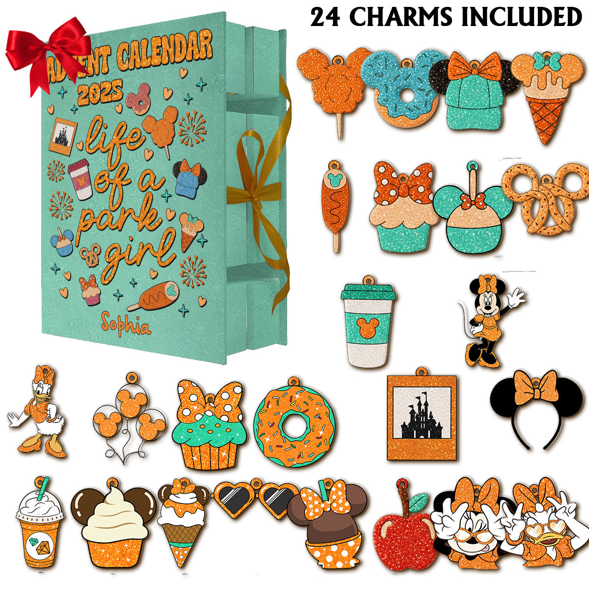Life Of A Park Girl - Personalized Mouse Folded Advent Calendar With Ornaments
