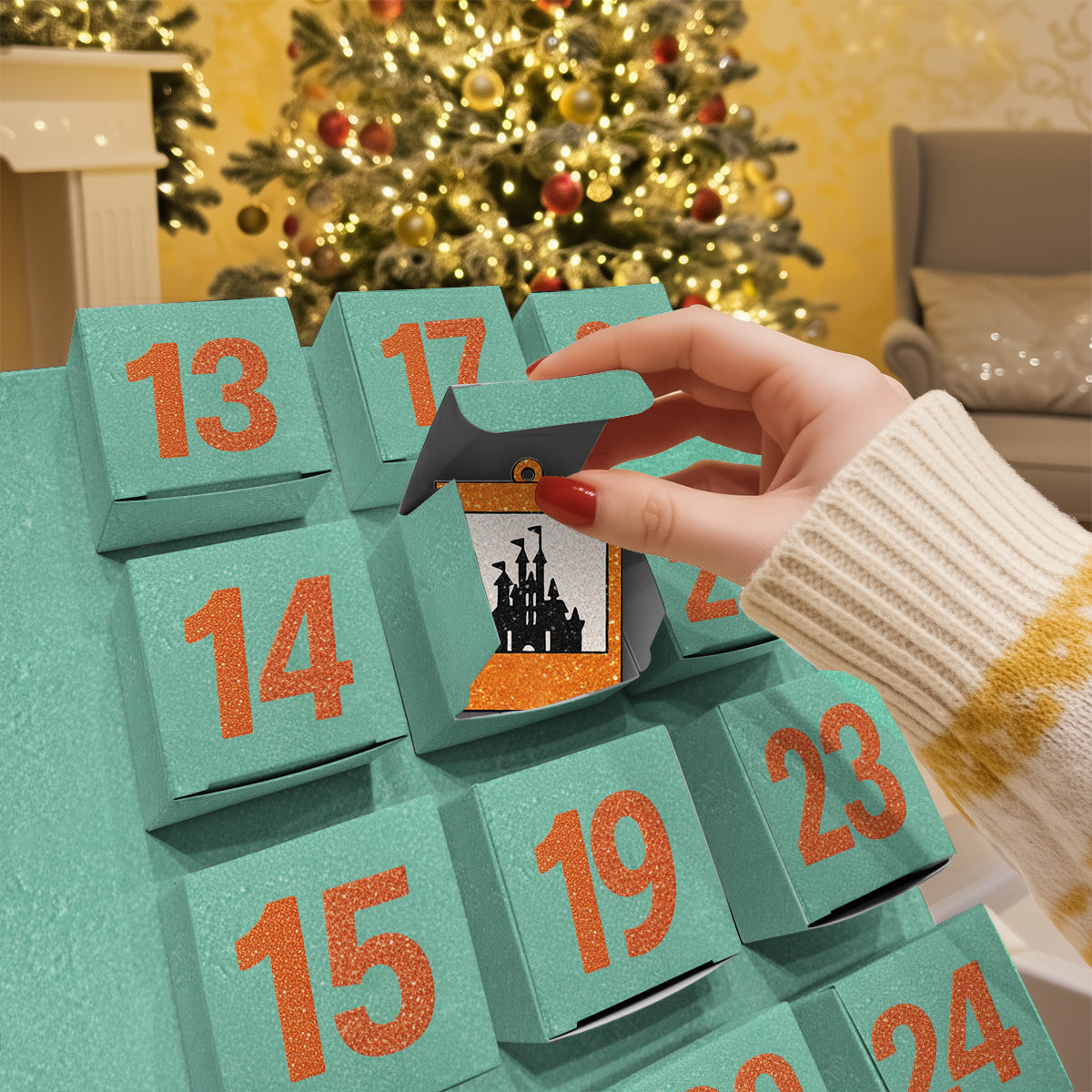 Life Of A Park Girl - Personalized Mouse Folded Advent Calendar With Ornaments