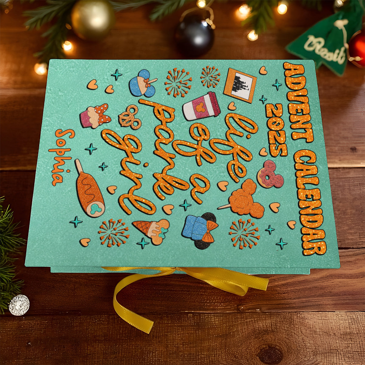 Life Of A Park Girl - Personalized Mouse Folded Advent Calendar With Ornaments