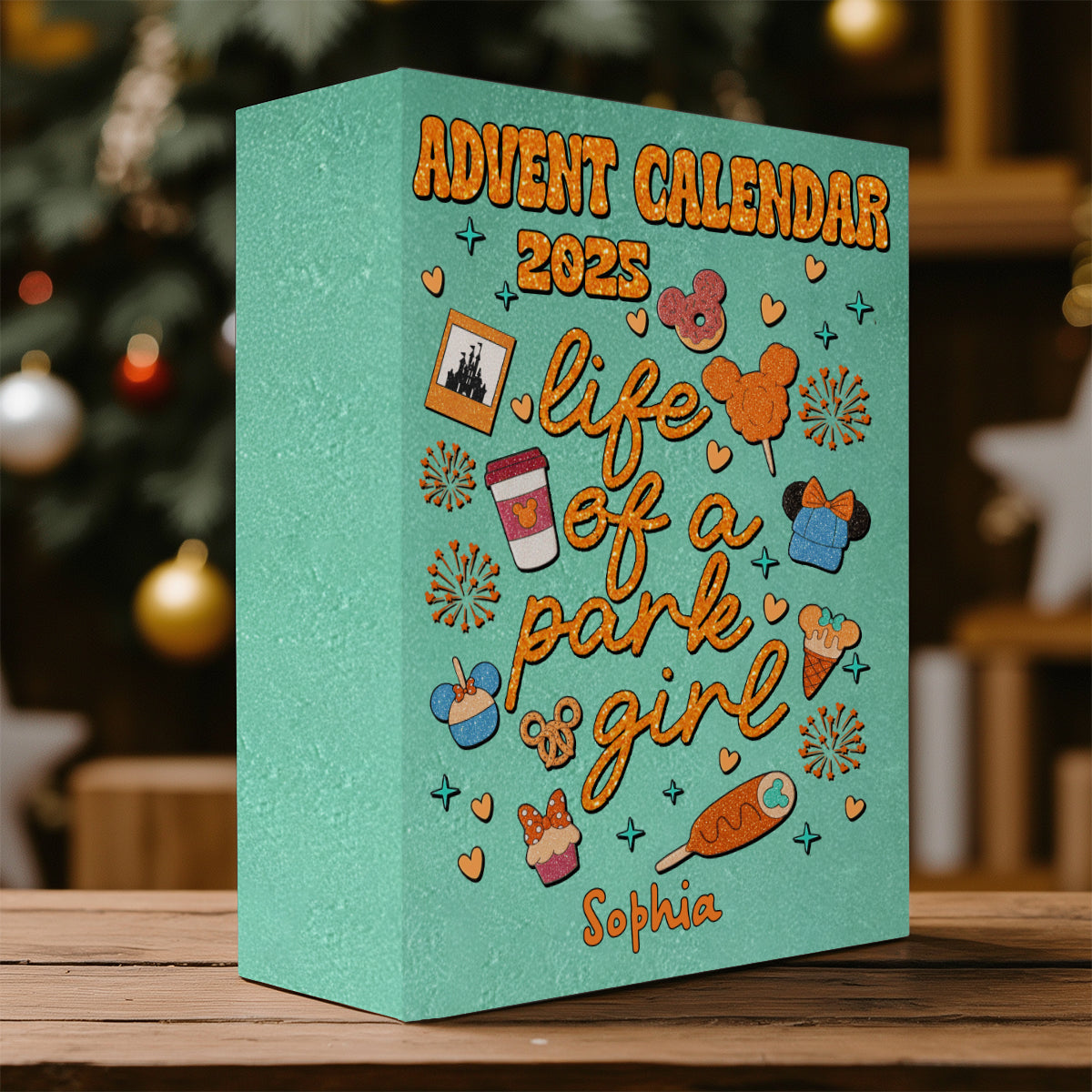 Life Of A Park Girl - Personalized Mouse Folded Advent Calendar With Ornaments