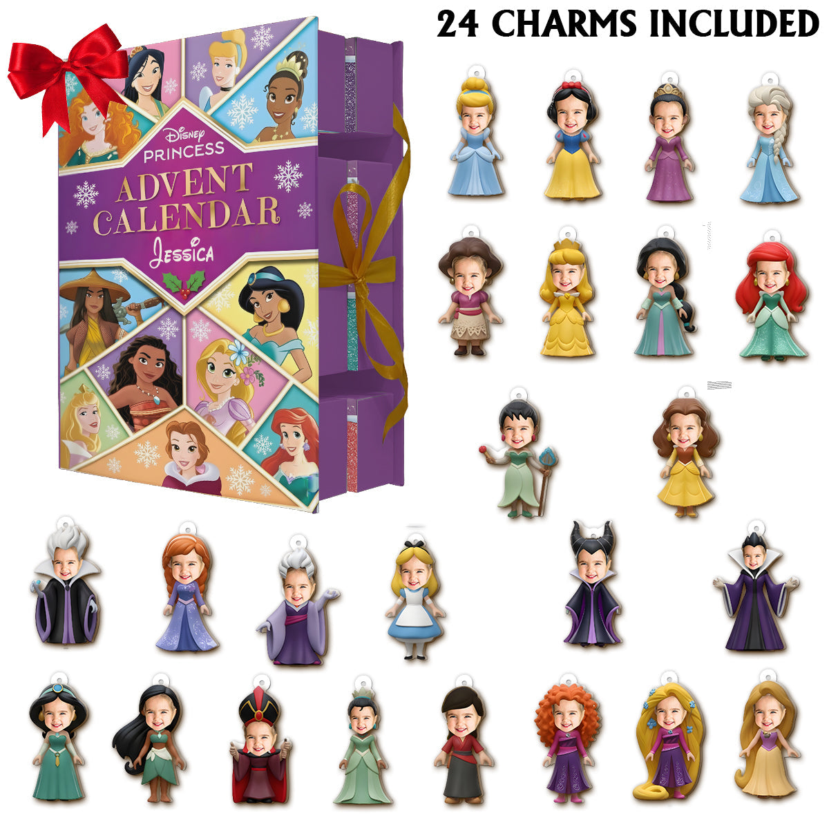 Merry Christmas - Personalized Folded Advent Calendar With Ornaments