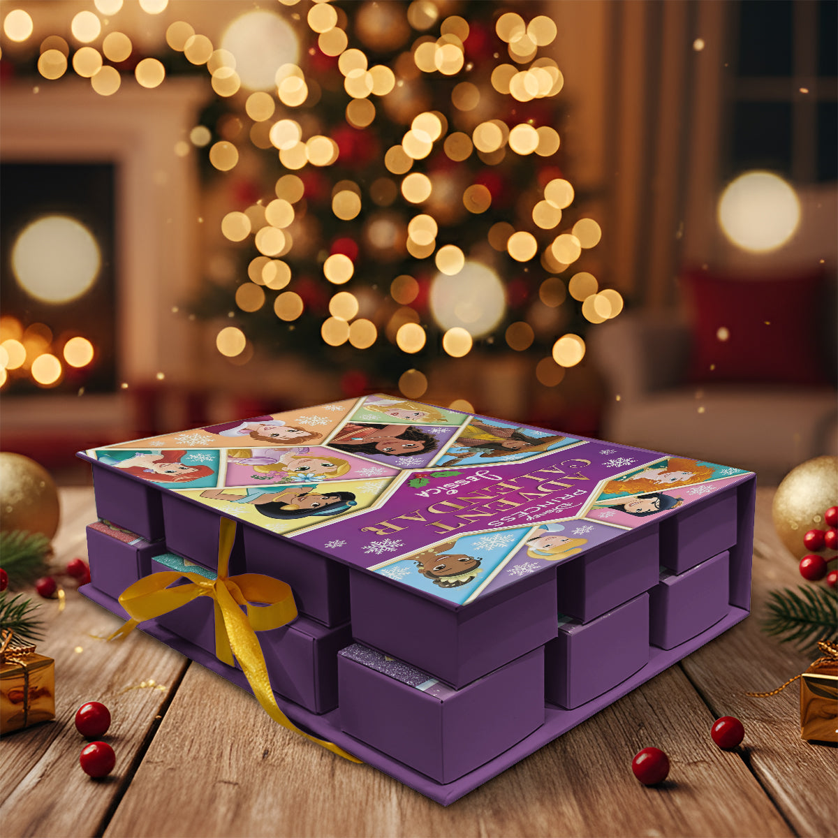 Merry Christmas - Personalized Folded Advent Calendar With Ornaments