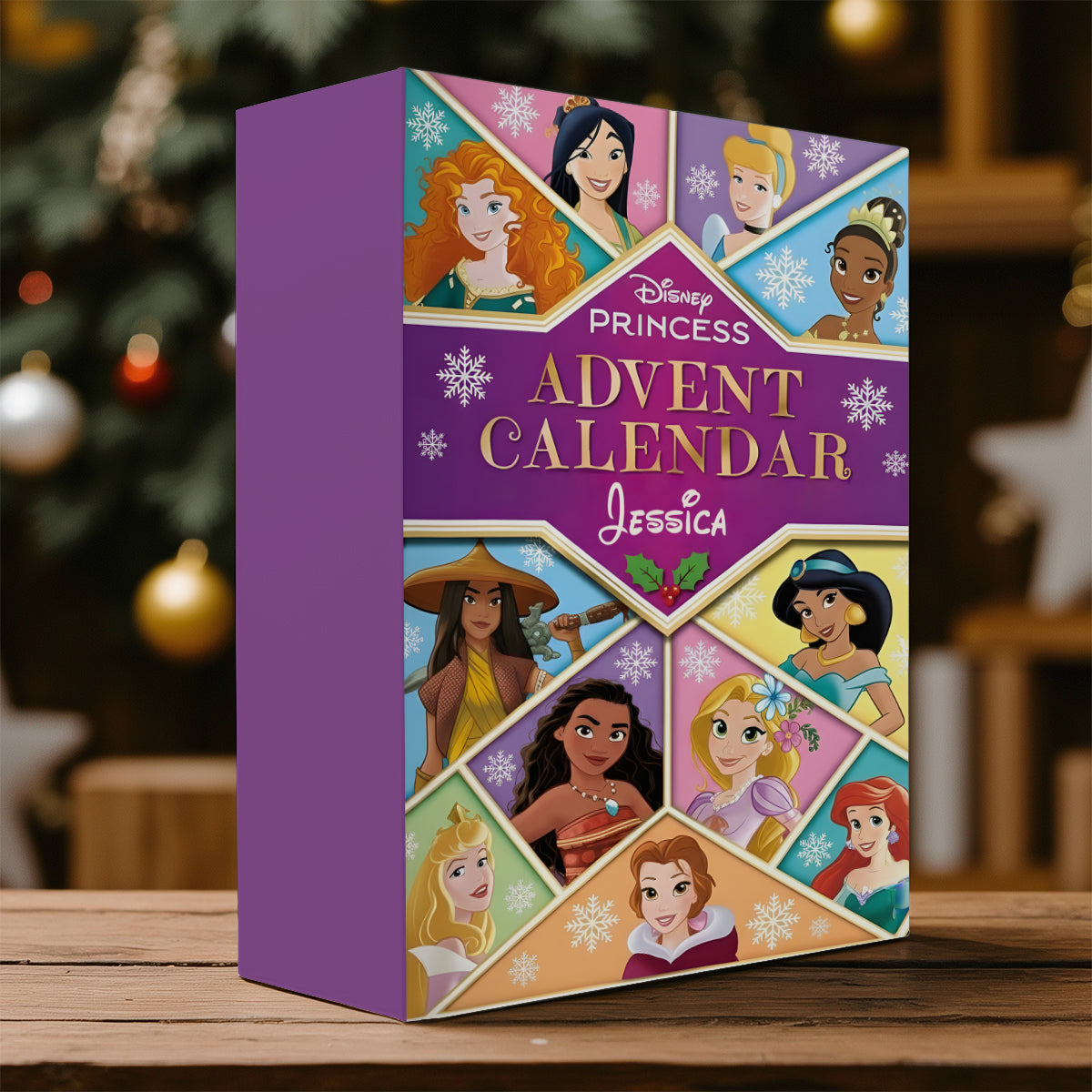 Merry Christmas - Personalized Folded Advent Calendar With Ornaments