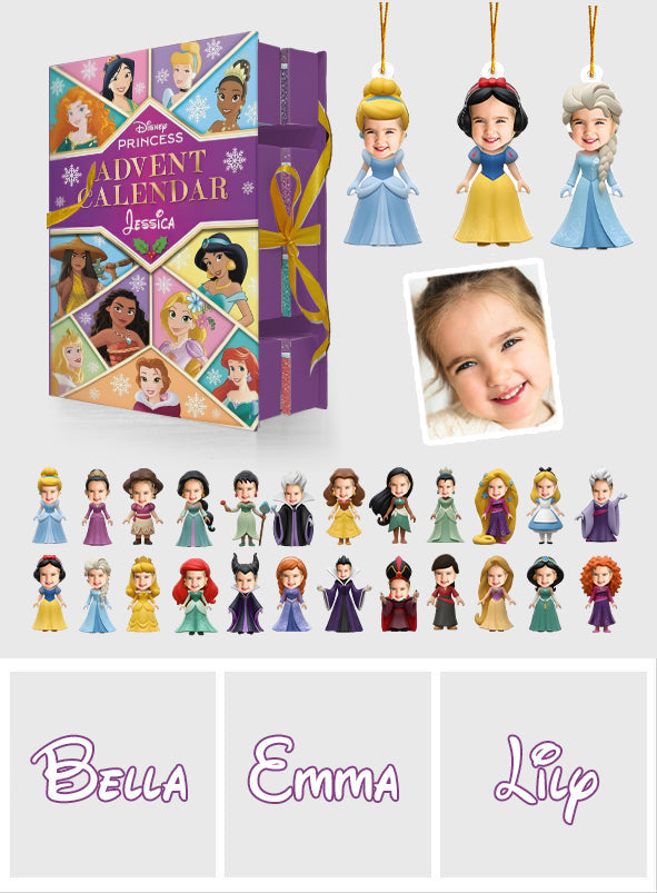 Merry Christmas - Personalized Folded Advent Calendar With Ornaments