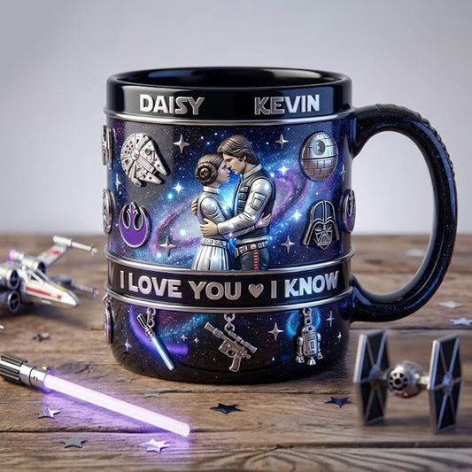 I Love You - Personalized The Force Accent Mug & Coaster