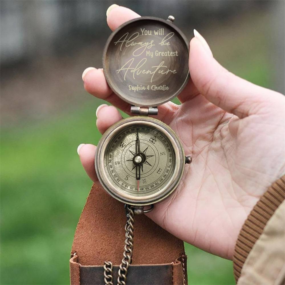 You Are My Greatest Adventure - Personalized Couple Compass