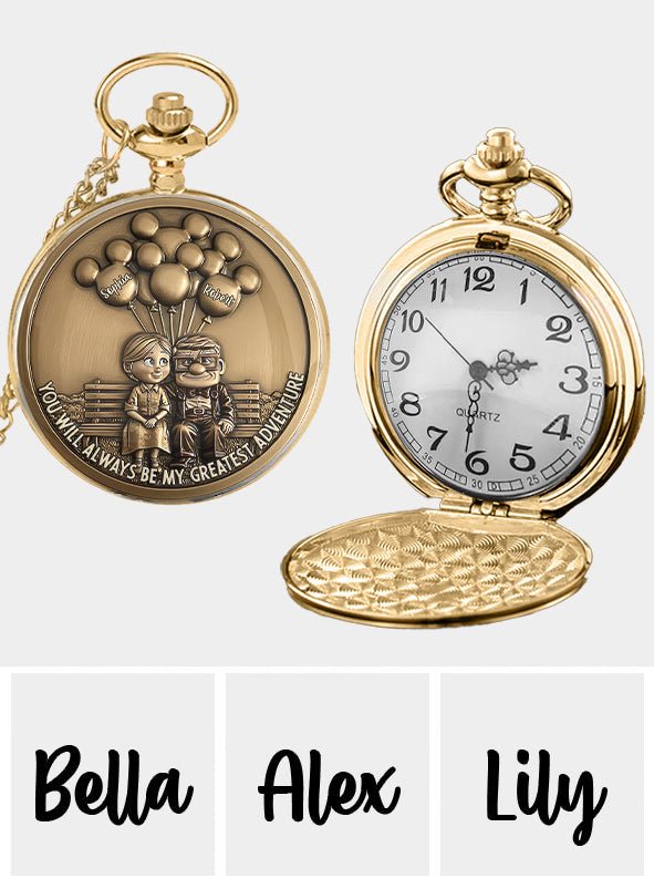 You Are My Greatest Adventure - Personalized Couple Pocket Watch