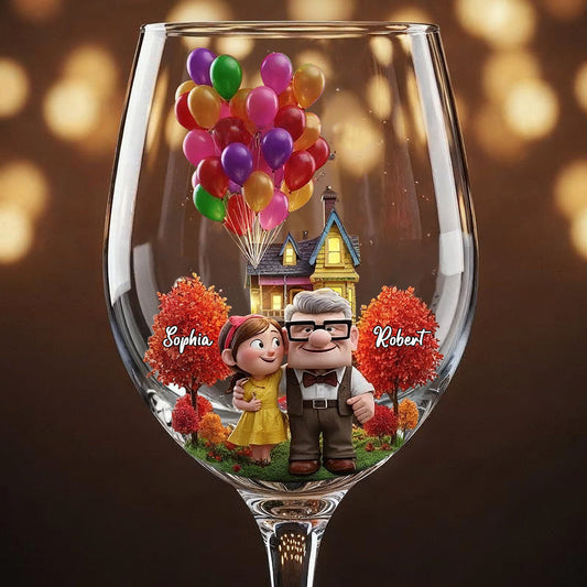 You Are My Greatest Adventure - Personalized Couple Wine Glass With Long Stem