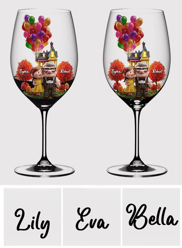 You Are My Greatest Adventure - Personalized Couple Wine Glass With Long Stem