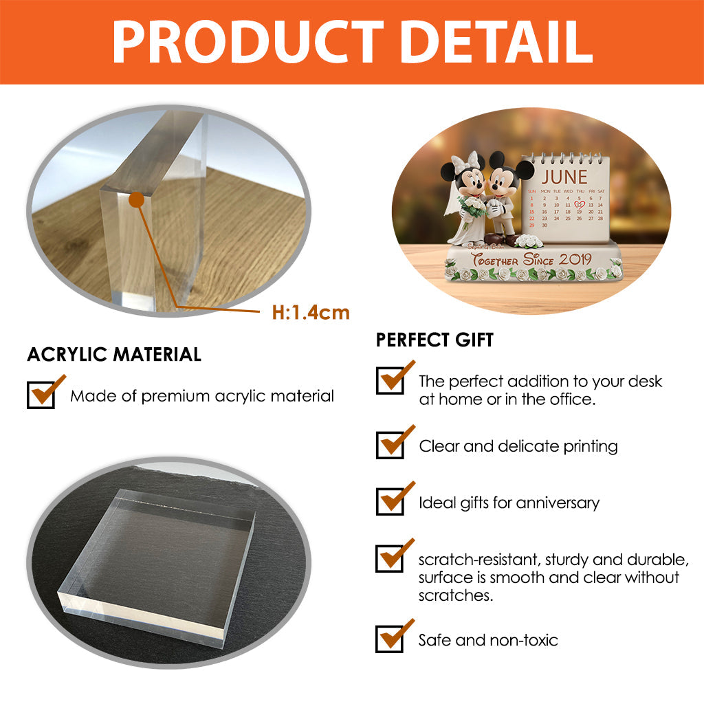 Together Since Mouse Couple - Personalized Mouse Custom Shaped Acrylic Plaque