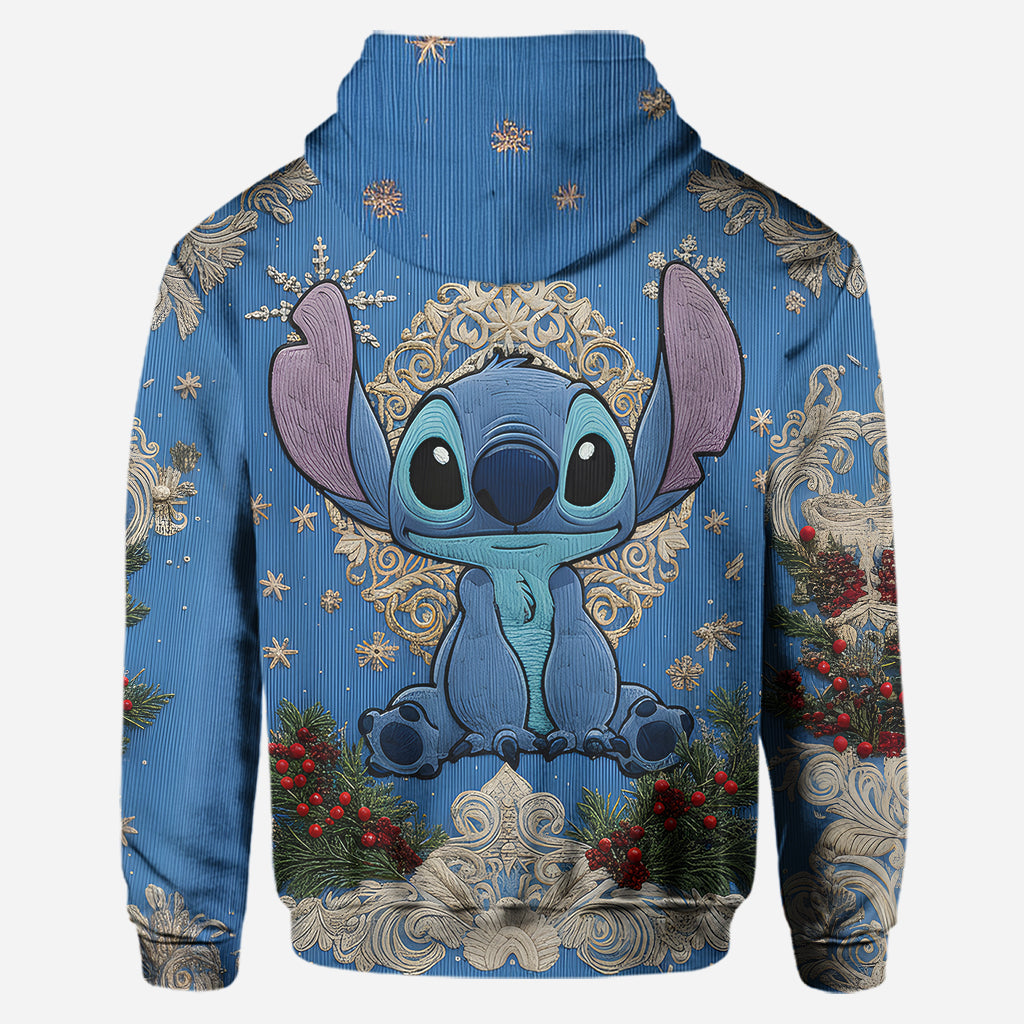 Festive Alien Knit - Personalized Ohana Hoodie and Leggings