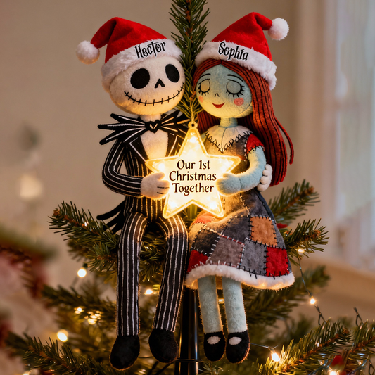 Our 1st Christmas Together - Personalized Nightmare LED Light Tree Topper