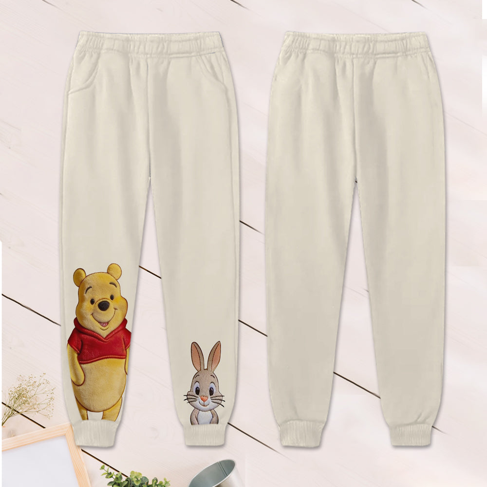 Best Friends - Personalized Yellow Bear Kid Hoodie & Kid Jogger Sweatpants