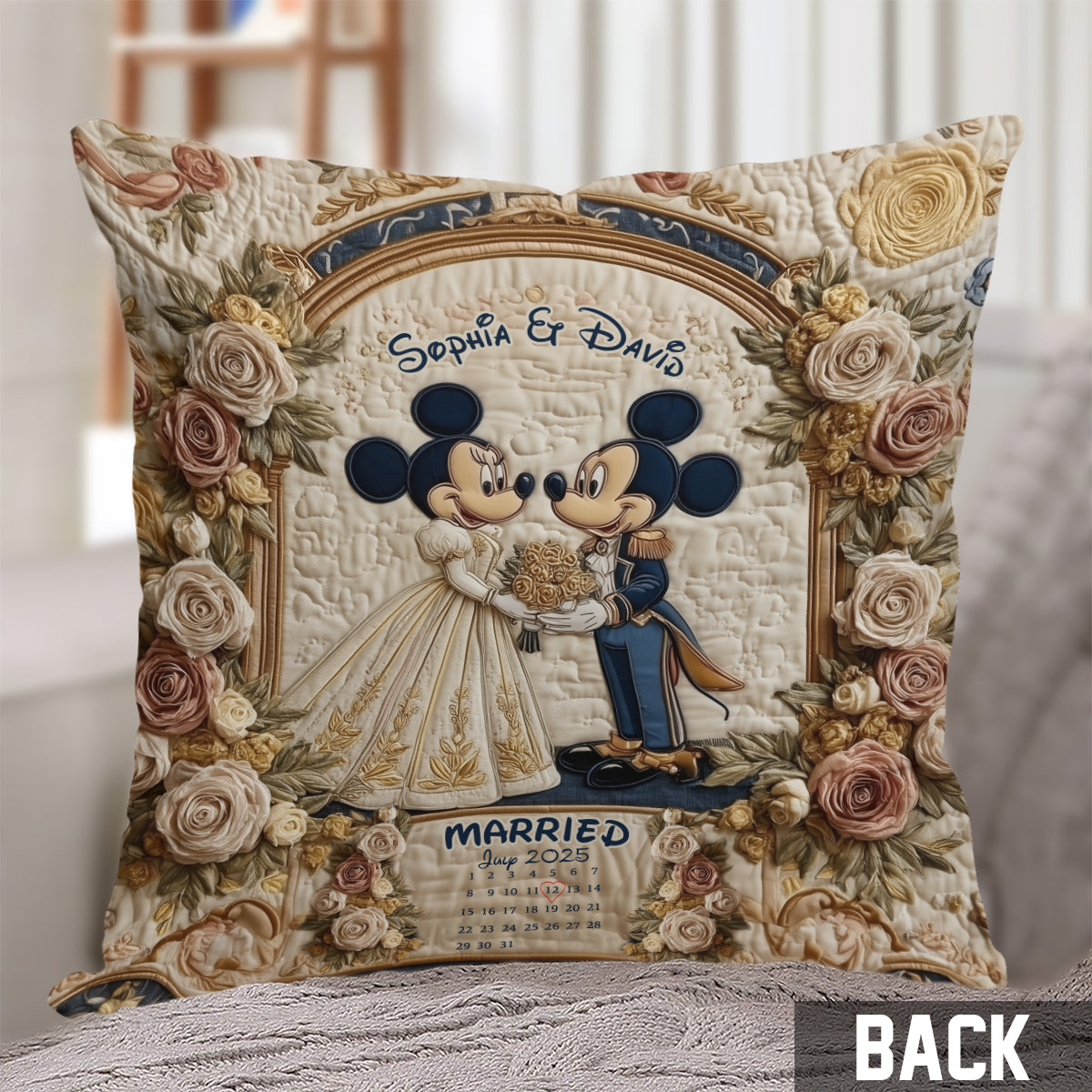 Timeless Love Custom Calendar - Personalized Mouse Throw Pillow