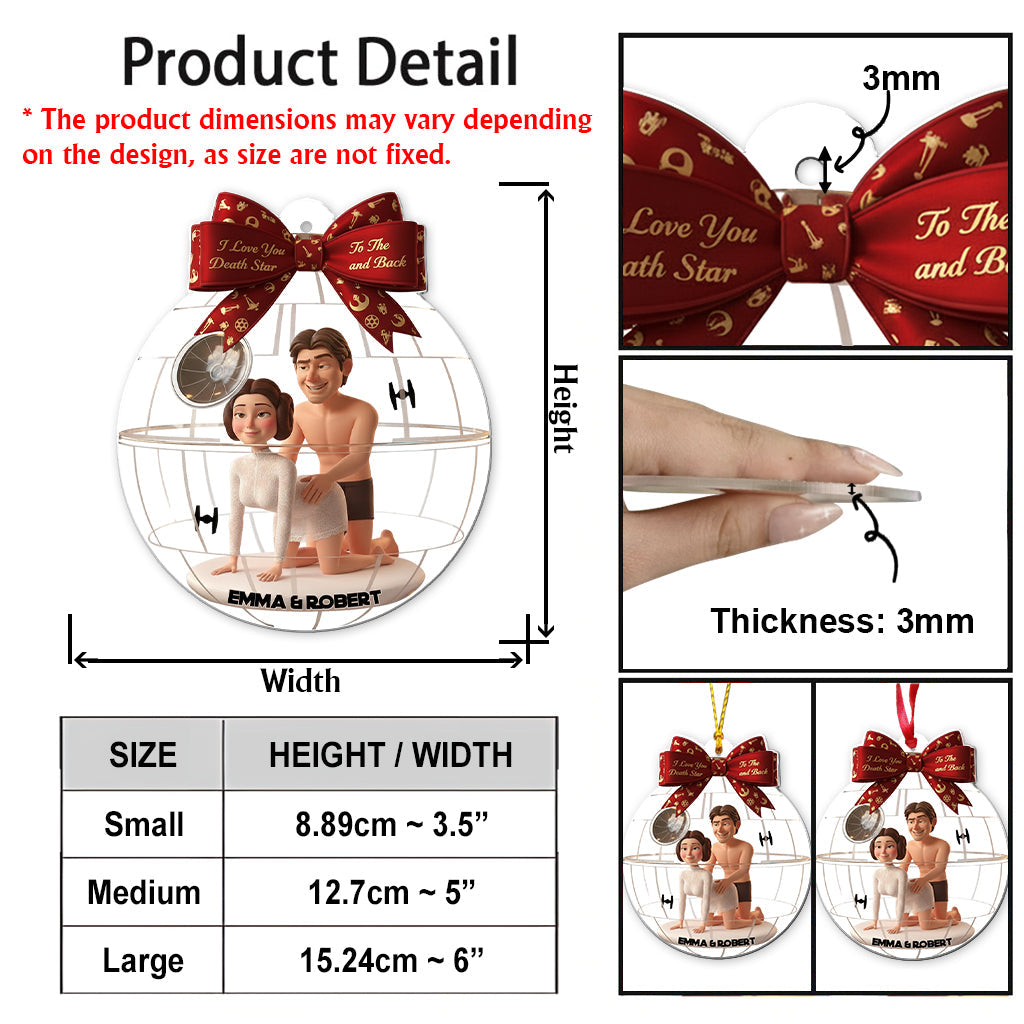 Naughty Space - Personalized The Force Transparent Ornament