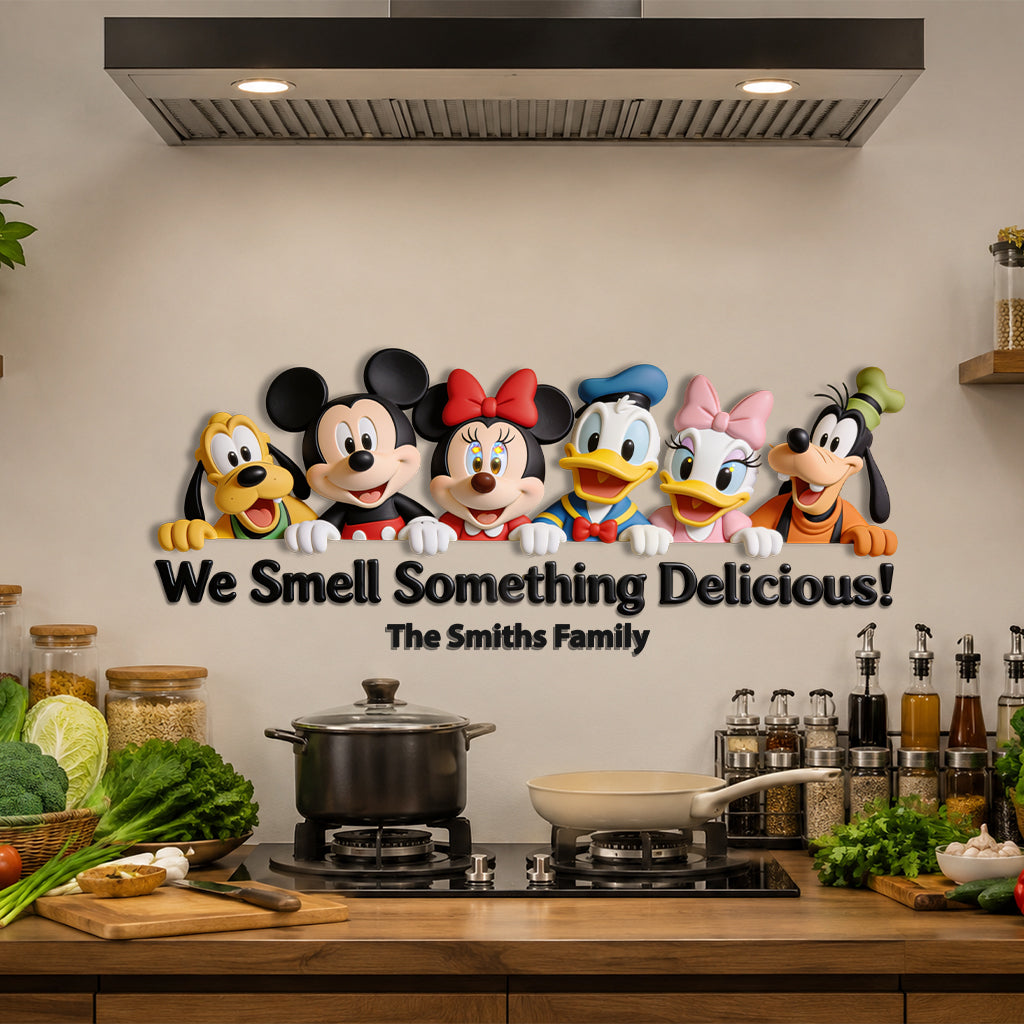 Kitchen Decor -Something Delicious - Personalized Mouse Wall Decal