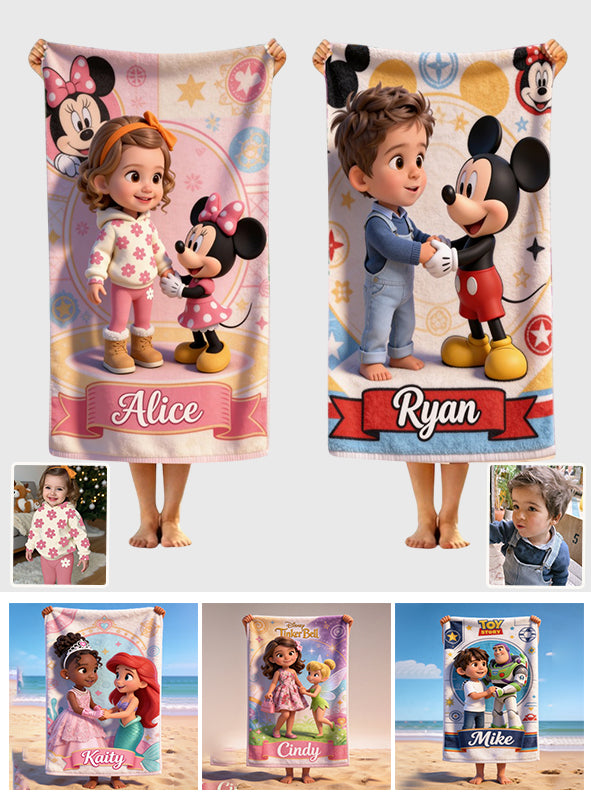 Custom Any Character - Personalized Kid Quick-dry Beach Towel/ Bath Towel