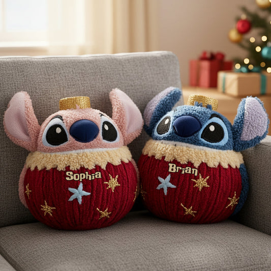 Ohana Friends And Christmas Ornament Gift - Personalized Ohana Shaped Pillow