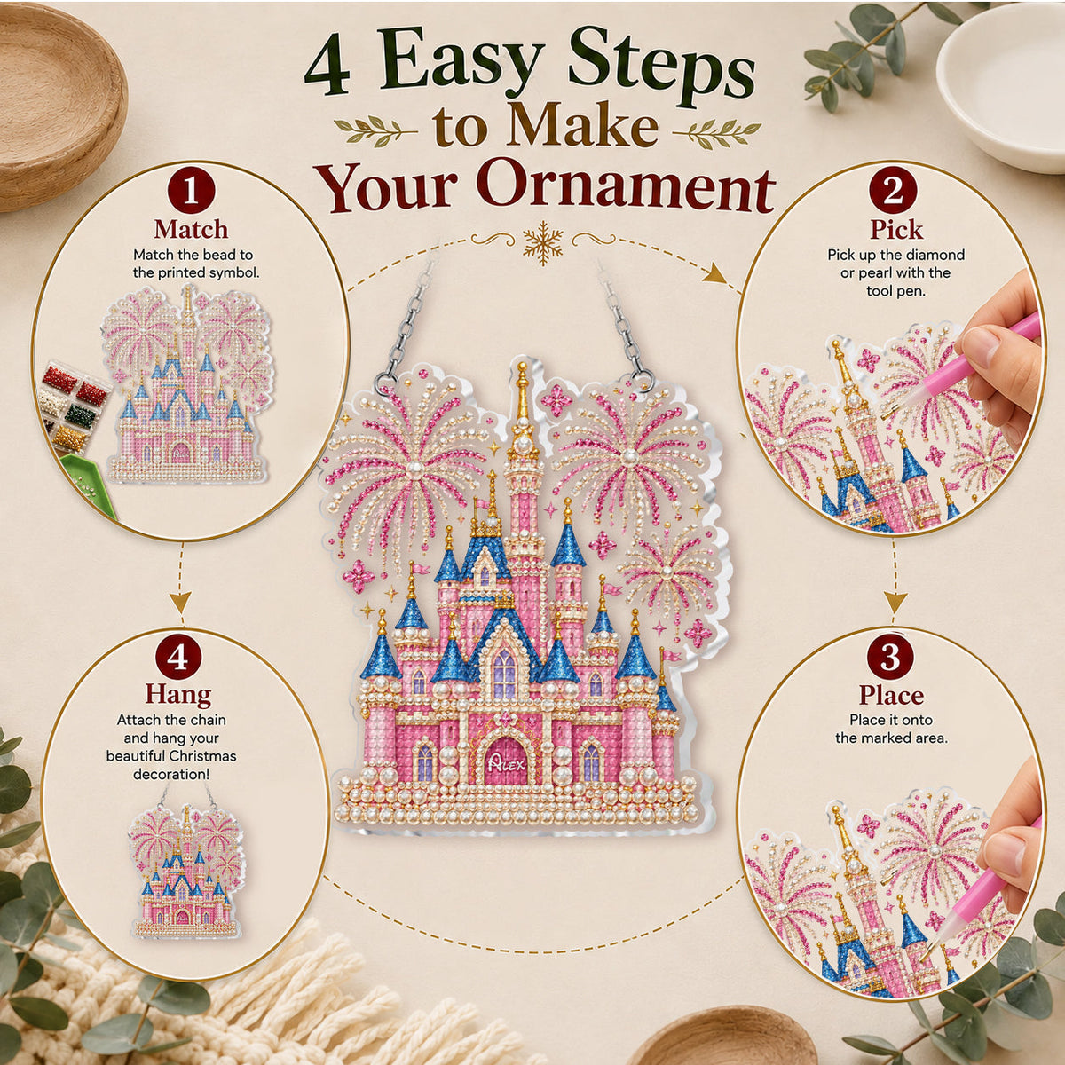Magic Castle - Personalized Dream Trip Diamond Painting Ornament Kit