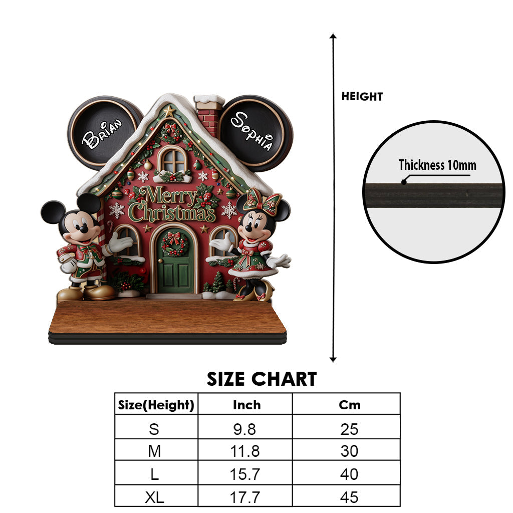 Merry Christmas Y'all - Personalized Mouse Wooden Floating Shelf