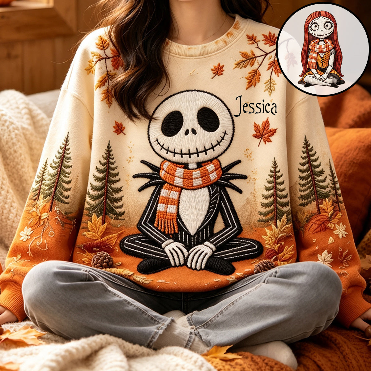 Fall Vibes - Personalized Nightmare Ugly Sweater