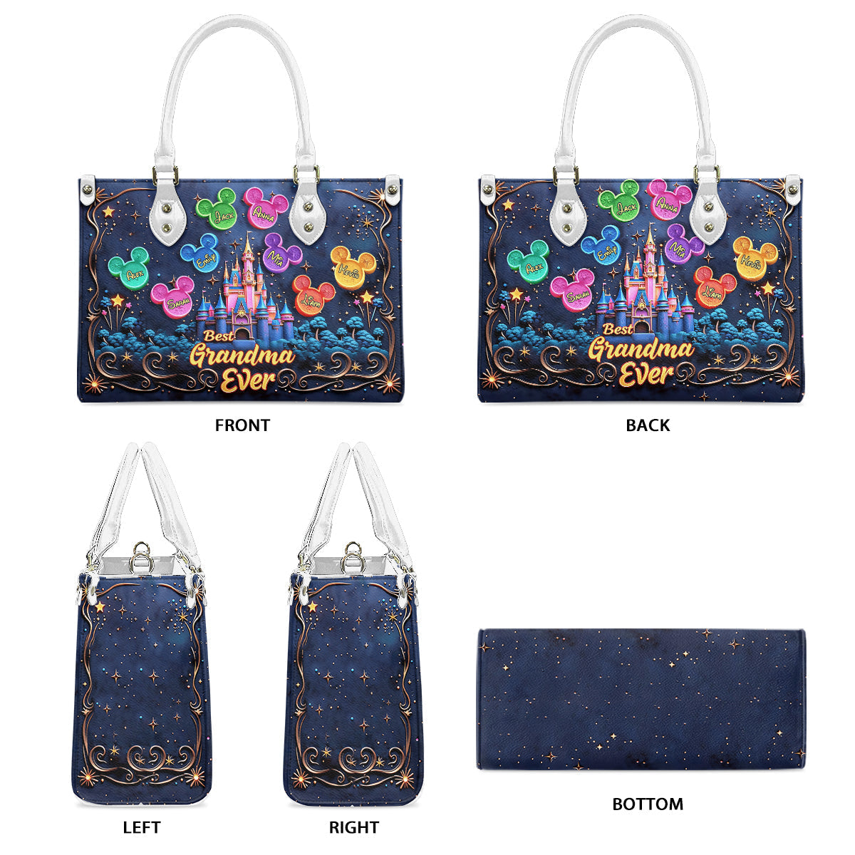 Best Grandma/ Mom Ever - Personalized Mouse Leather Handbag