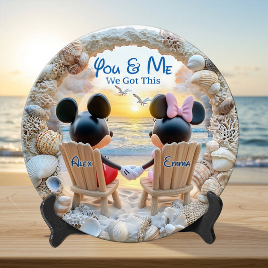 You And Me We Got This - Personalized Mouse Ceramic Round Plate