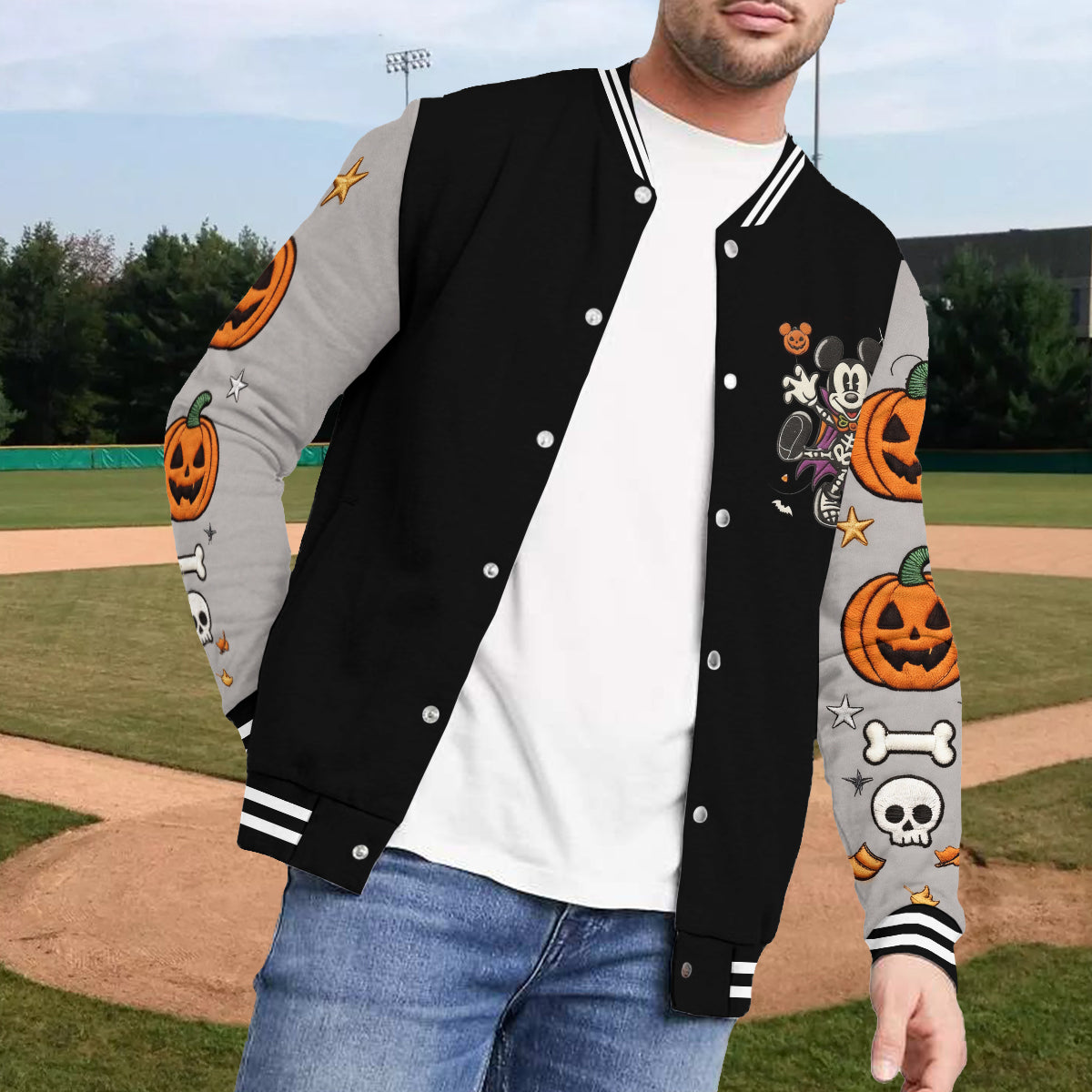 Halloween Vibes - Personalized Mouse Varsity Jacket