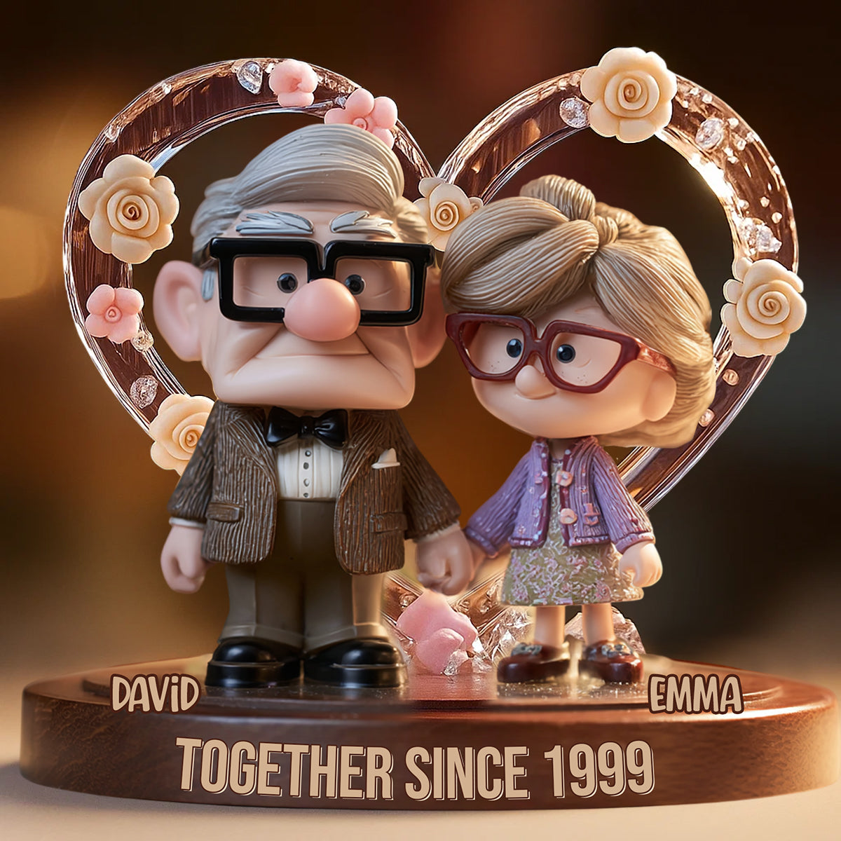 Romantic Love Together Since - Personalized Couple Custom Shaped Acrylic Plaque