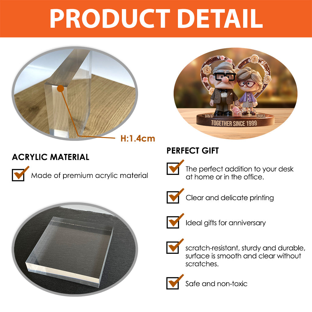 Romantic Love Together Since - Personalized Couple Custom Shaped Acrylic Plaque