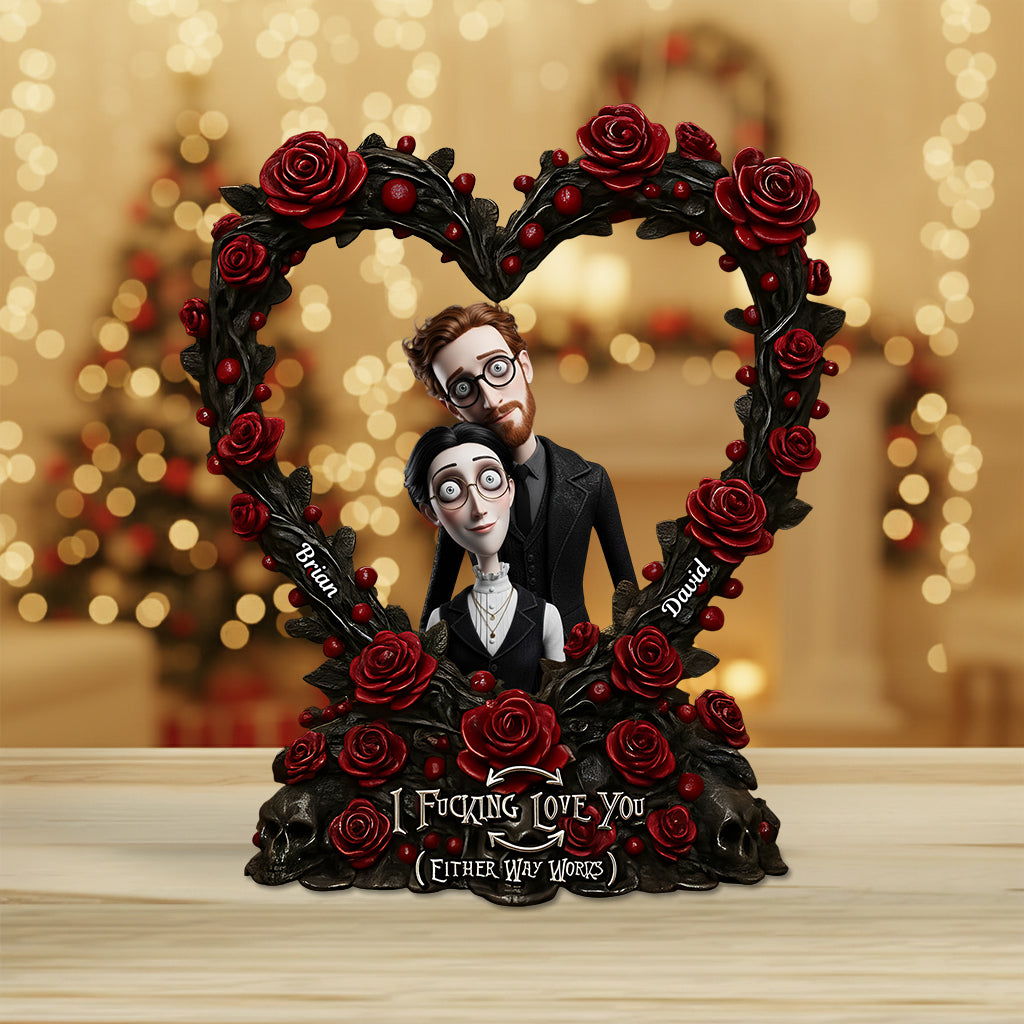 Nightmare Christmas Couple, Gothic Style - Personalized Nightmare Custom Shaped Acrylic Plaque