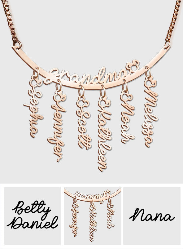 Magical Mom, Grandma - Personalized Mouse Necklace with Charms