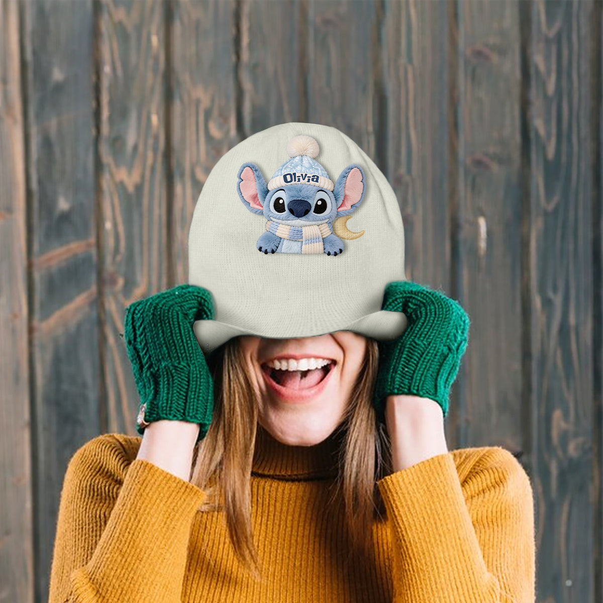 Blue Ohana - Personalized Ohana Beanie Hat With Patches