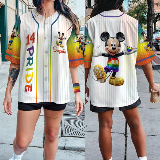 Love Is Love - Personalized Mouse Baseball Jersey