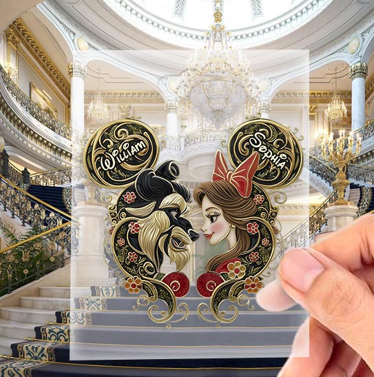Tale As Old As Time Couple Princess And Beast - Personalized Mouse Pin